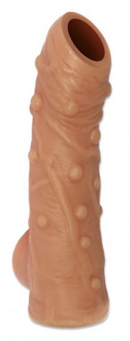 Телесная насадка с пупырышками и открытой головкой Nude Sleeve L - 14 см. - KOKOS - в Хабаровске купить с доставкой