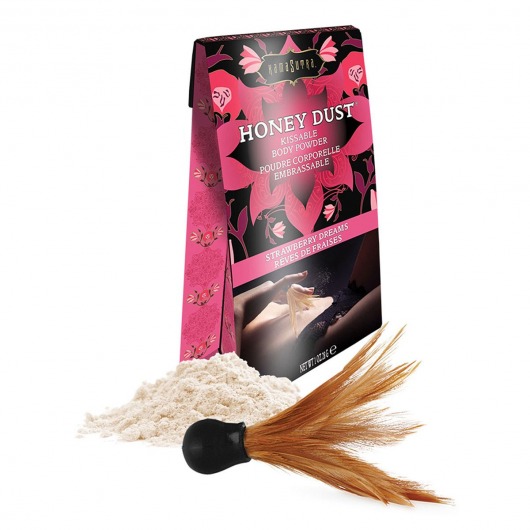 Пудра для тела Honey Dust Body Powder с ароматом клубники - 28 гр. - Kama Sutra - купить с доставкой в Хабаровске