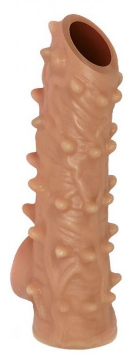 Телесная насадка с шипами и открытой головкой Nude Sleeve S - 10 см. - KOKOS - в Хабаровске купить с доставкой