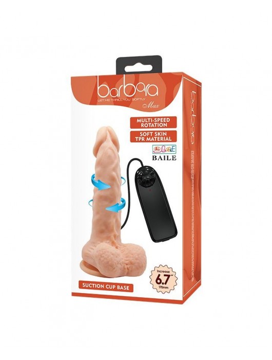 Телесный ротатор на присоске Max - 17 см. - Baile
