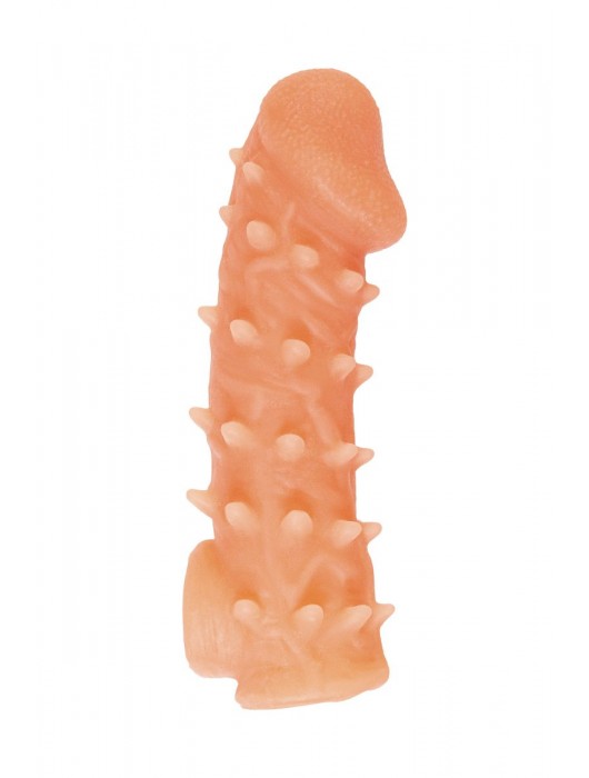 Телесная закрытая насадка с пупырышками Cock Sleeve Size S - 13,8 см. - KOKOS - в Хабаровске купить с доставкой