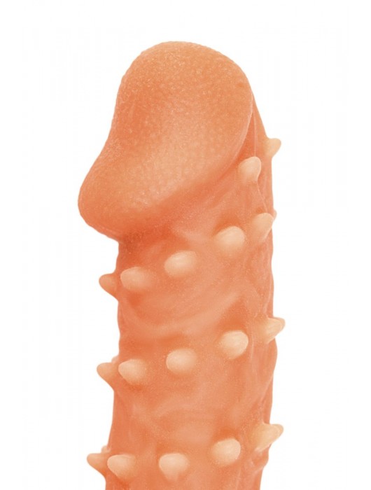 Телесная закрытая насадка с пупырышками Cock Sleeve Size S - 13,8 см. - KOKOS - в Хабаровске купить с доставкой