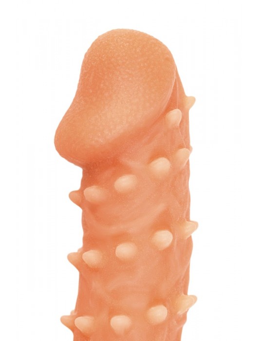 Телесная закрытая насадка с пупырышками Cock Sleeve Size L - 17,6 см. - KOKOS - в Хабаровске купить с доставкой