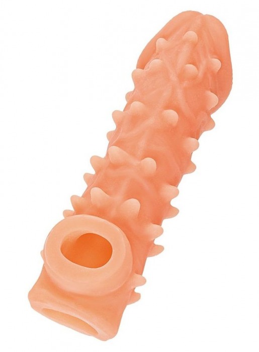 Телесная закрытая насадка с пупырышками Cock Sleeve Size L - 17,6 см. - KOKOS - в Хабаровске купить с доставкой