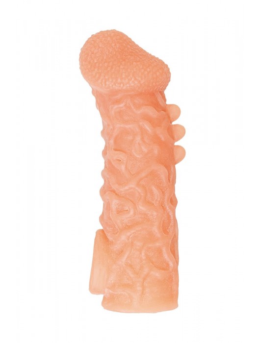 Телесная закрытая насадка с шершавой головкой Cock Sleeve Size S - 13,8 см. - KOKOS - в Хабаровске купить с доставкой