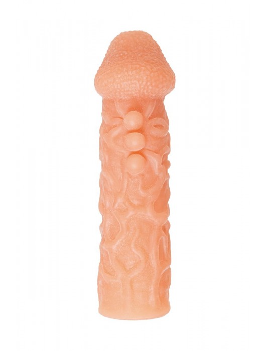 Телесная закрытая насадка с шершавой головкой Cock Sleeve Size S - 13,8 см. - KOKOS - в Хабаровске купить с доставкой