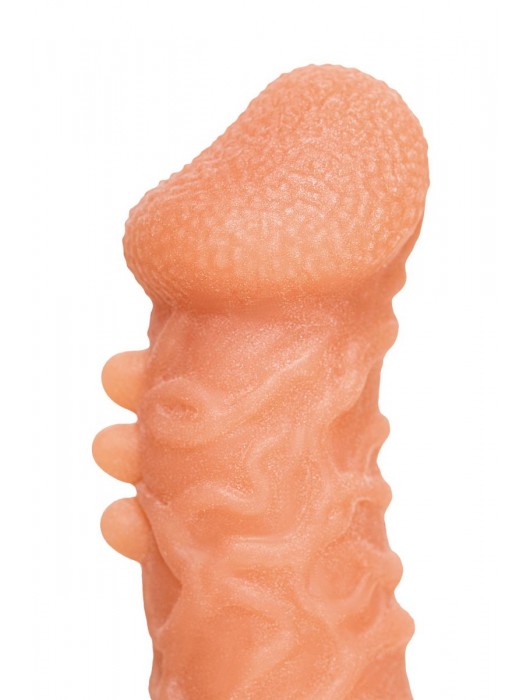 Телесная закрытая насадка с шершавой головкой Cock Sleeve Size S - 13,8 см. - KOKOS - в Хабаровске купить с доставкой