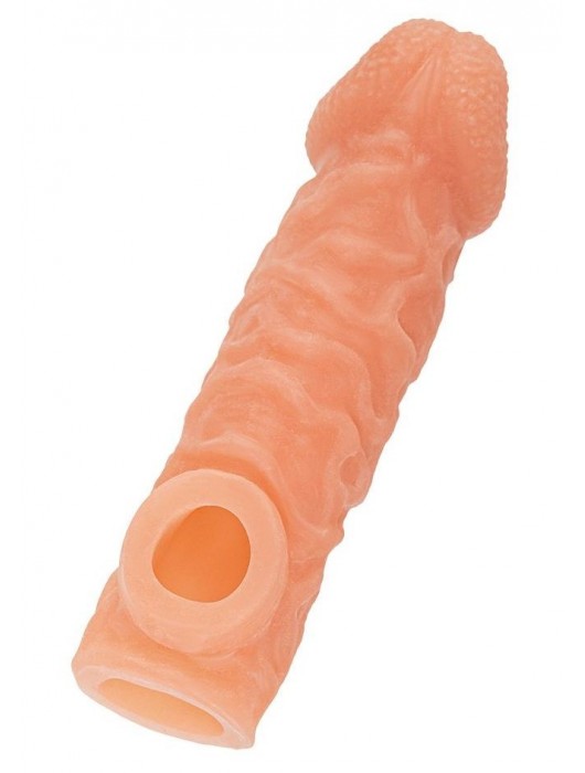 Телесная закрытая насадка с шершавой головкой Cock Sleeve Size S - 13,8 см. - KOKOS - в Хабаровске купить с доставкой