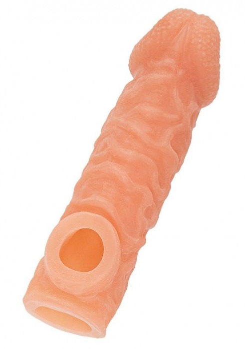 Телесная закрытая насадка с шершавой головкой Cock Sleeve Size M - 15,6 см. - KOKOS - в Хабаровске купить с доставкой