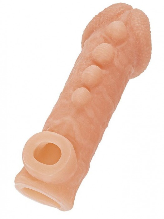 Телесная закрытая насадка с шишечками Cock Sleeve Size M - 15,6 см. - KOKOS - в Хабаровске купить с доставкой
