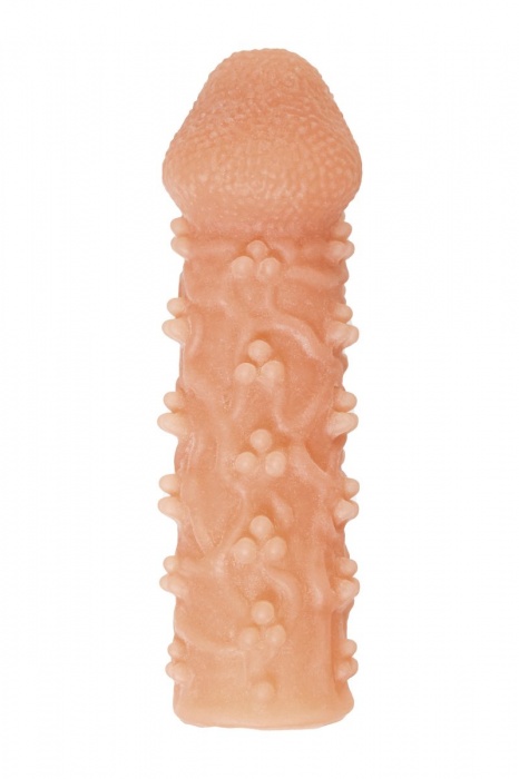 Телесная закрытая насадка с пучками шишечек Cock Sleeve Size M - 15,6 см. - KOKOS - в Хабаровске купить с доставкой