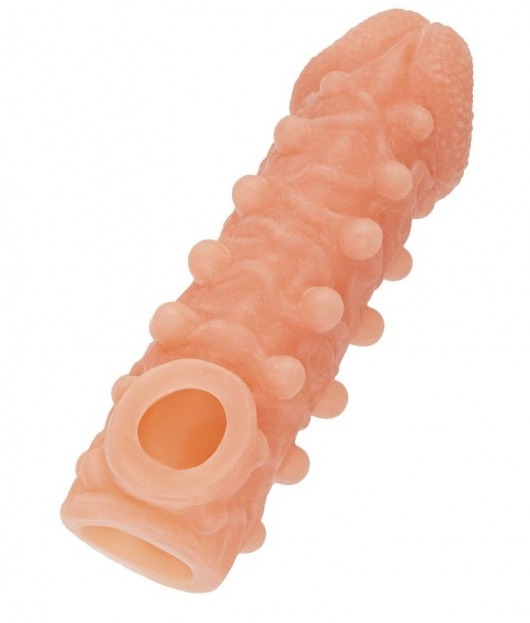 Телесная закрытая насадка с шариками Cock Sleeve Size S - 13,8 см. - KOKOS - в Хабаровске купить с доставкой
