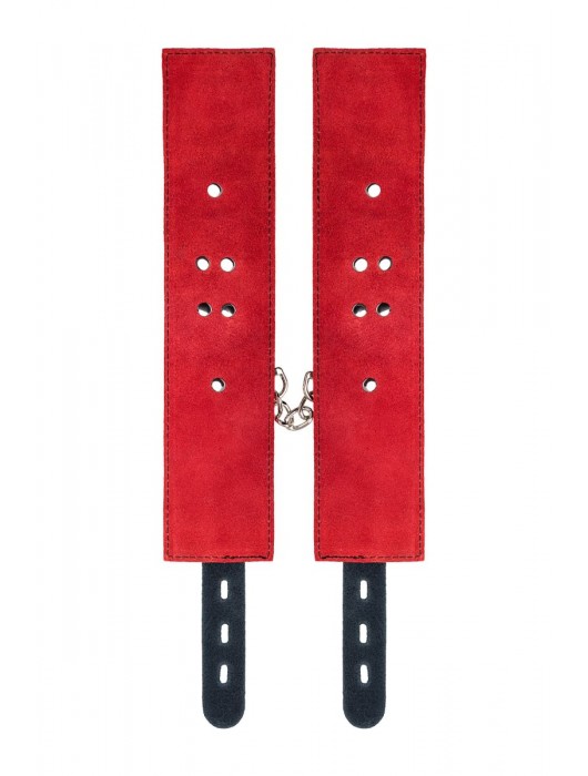 Красно-черные оковы на ноги из кожи - ToyFa - купить с доставкой в Хабаровске