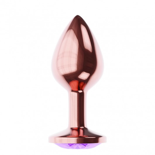 Пробка цвета розового золота с фиолетовым кристаллом Diamond Amethyst Shine L - 8,3 см. - Lola Games - купить с доставкой в Хабаровске