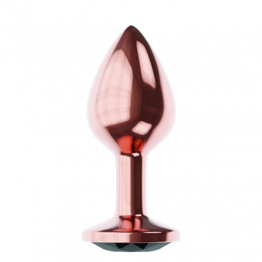 Пробка цвета розового золота с черным кристаллом Diamond Jet Shine L - 8,3 см. - Lola Games - купить с доставкой в Хабаровске