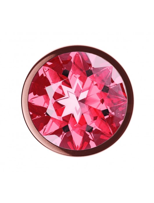 Пробка цвета розового золота с малиновым кристаллом Diamond Ruby Shine L - 8,3 см. - Lola Games - купить с доставкой в Хабаровске