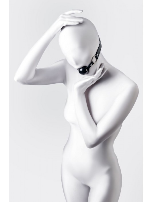 Черный кляп-шар на кожаных ремешках Anonymo - ToyFa - купить с доставкой в Хабаровске