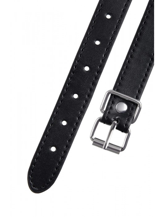 Черный кляп-шар на кожаных ремешках Anonymo - ToyFa - купить с доставкой в Хабаровске