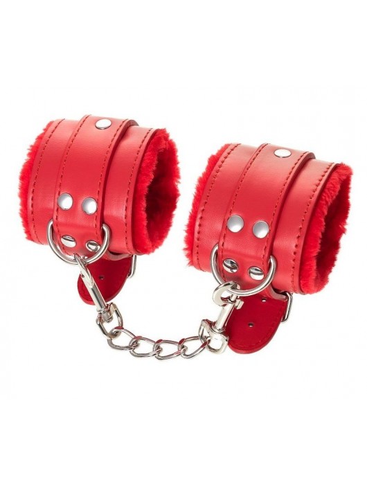 Красные наручники Anonymo из искусственной кожи - ToyFa - купить с доставкой в Хабаровске