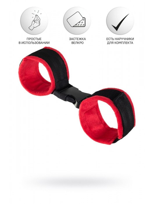 Красно-черные велюровые оковы Anonymo - ToyFa - купить с доставкой в Хабаровске