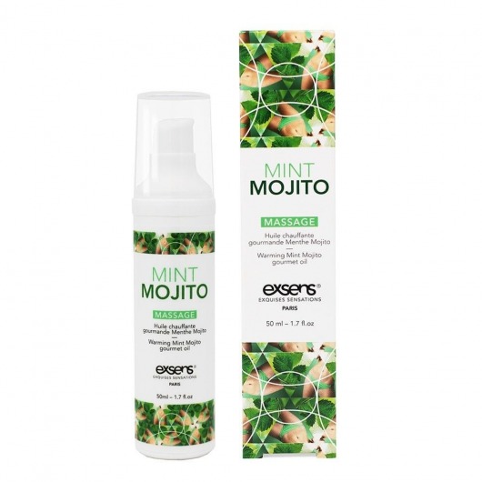Разогревающее массажное масло с ароматом мохито Gourmet Mint Mojito - 50 мл. - Exsens - купить с доставкой в Хабаровске