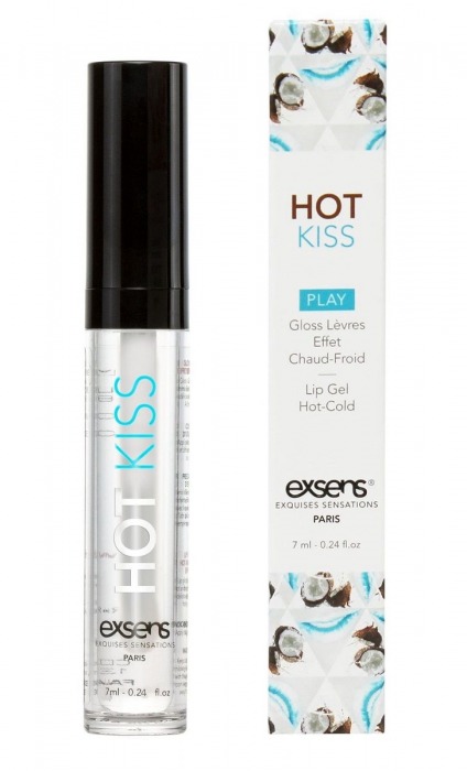 Блеск для губ Hot Kiss Coconut с ароматом кокоса - 7 мл. - Exsens - купить с доставкой в Хабаровске