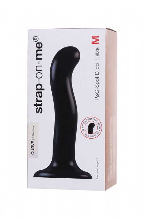 Черный стимулятор для пар P G-Spot Dildo Size L - 19 см. - Strap-on-me - в Хабаровске купить с доставкой