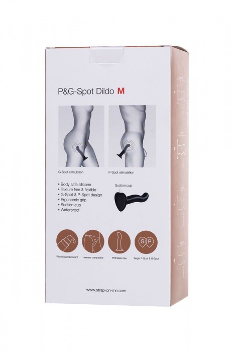 Черный стимулятор для пар P G-Spot Dildo Size L - 19 см. - Strap-on-me - в Хабаровске купить с доставкой