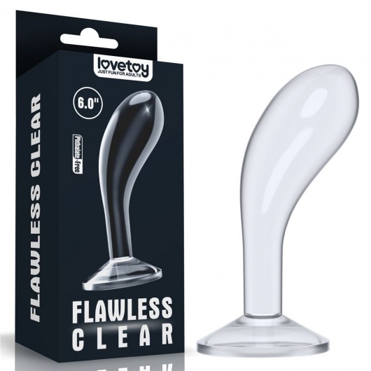 Прозрачный стимулятор простаты Flawless Clear Prostate Plug - 15 см. - Lovetoy - в Хабаровске купить с доставкой