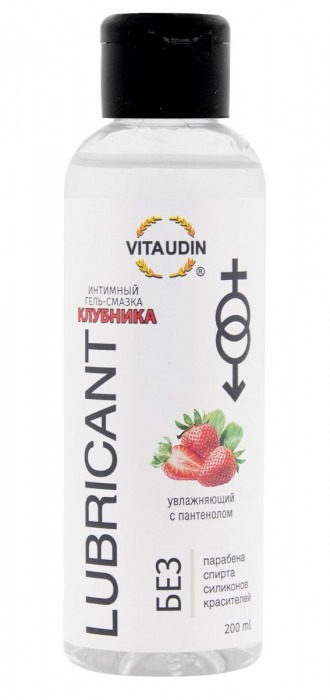 Интимный гель-смазка на водной основе VITA UDIN с ароматом клубники - 200 мл. - VITA UDIN - купить с доставкой в Хабаровске