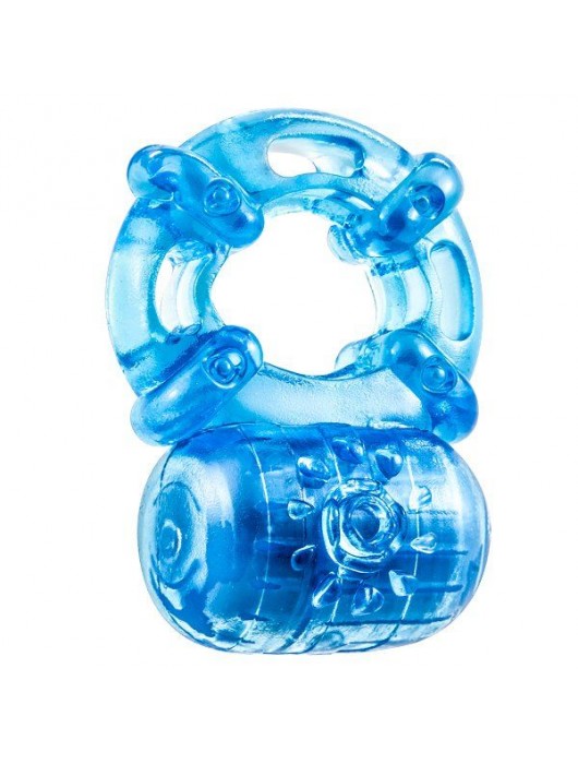 Голубое эрекционное виброкольцо Reusable 5 Function Cock Ring - Blush Novelties - в Хабаровске купить с доставкой