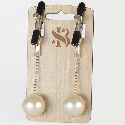 Зажимы на соски с бусинами под жемчуг Pearl - Sitabella - купить с доставкой в Хабаровске
