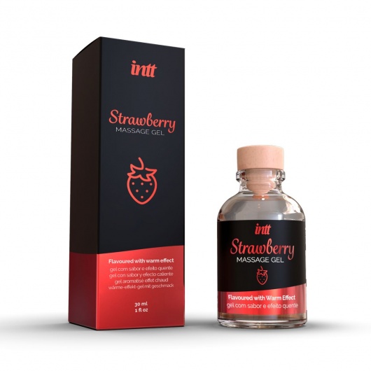 Массажный гель с ароматом клубники Strawberry - 30 мл. - INTT - купить с доставкой в Хабаровске