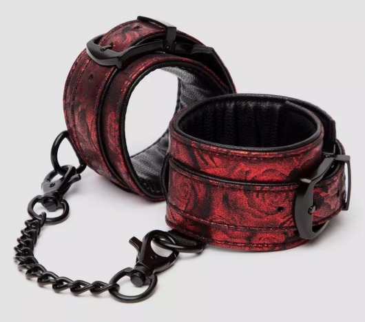 Красно-черные наручники Reversible Faux Leather Wrist Cuffs - Fifty Shades of Grey - купить с доставкой в Хабаровске