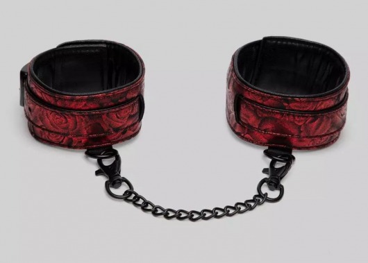Красно-черные оковы Reversible Faux Leather Ankle Cuffs - Fifty Shades of Grey - купить с доставкой в Хабаровске