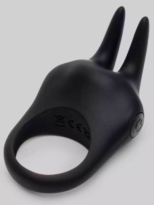 Черное эрекционное виброкольцо Sensation Rechargeable Vibrating Rabbit Love Ring - Fifty Shades of Grey - в Хабаровске купить с доставкой