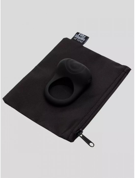 Черное эрекционное виброкольцо Sensation Rechargeable Vibrating Love Ring - Fifty Shades of Grey - в Хабаровске купить с доставкой