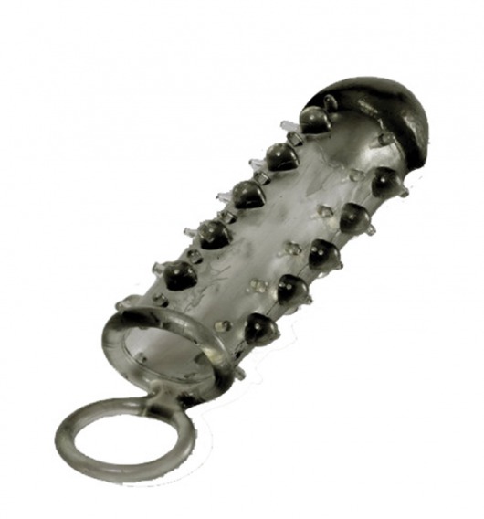 Дымчатая стимулирующая насадка с закрытой головкой SAMURAI PENIS SLEEVE BLACK - 14,5 см. - NMC - в Хабаровске купить с доставкой