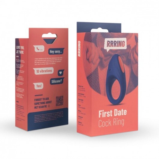 Синее эрекционное кольцо RRRING First Date Cock Ring - FeelzToys - в Хабаровске купить с доставкой