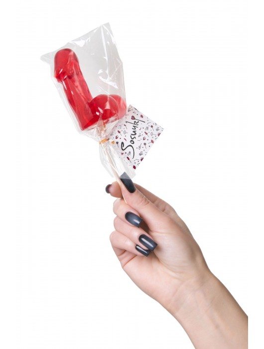 Красный леденец в форме фаллоса со вкусом виски - Sosuчki - купить с доставкой в Хабаровске