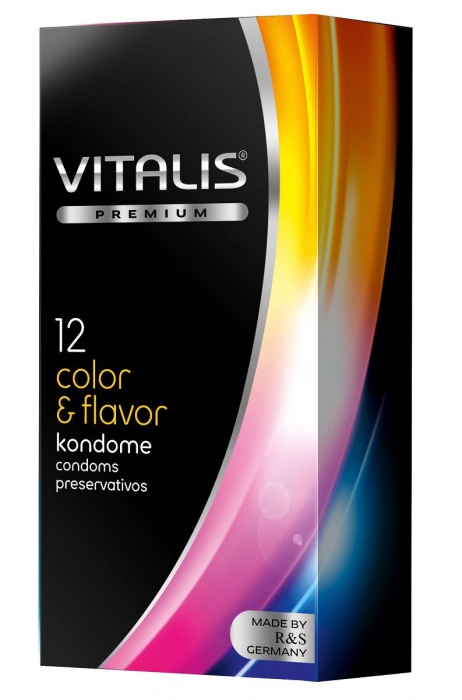 Цветные ароматизированные презервативы VITALIS PREMIUM color   flavor - 12 шт. - Vitalis - купить с доставкой в Хабаровске