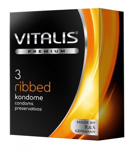Ребристые презервативы VITALIS PREMIUM ribbed - 3 шт. - Vitalis - купить с доставкой в Хабаровске