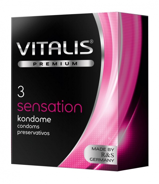 Презервативы с пупырышками и кольцами VITALIS PREMIUM sensation - 3 шт. - Vitalis - купить с доставкой в Хабаровске