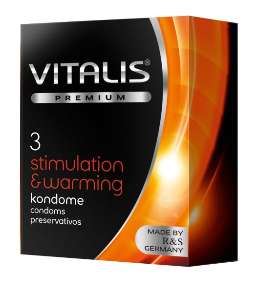 Презервативы VITALIS PREMIUM stimulation   warming с согревающим эффектом - 3 шт. - Vitalis - купить с доставкой в Хабаровске