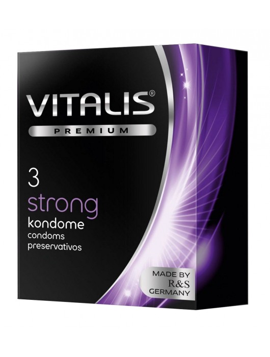 Презервативы с утолщенной стенкой VITALIS PREMIUM strong - 3 шт. - Vitalis - купить с доставкой в Хабаровске