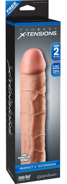 Телесная насадка Fantasy X-tensions Perfect 2  Extension - 20,3 см. - Pipedream - в Хабаровске купить с доставкой