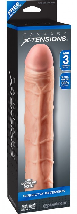 Телесная удлиняющая насадка Perfect 3 Extension - 22 см. - Pipedream - в Хабаровске купить с доставкой