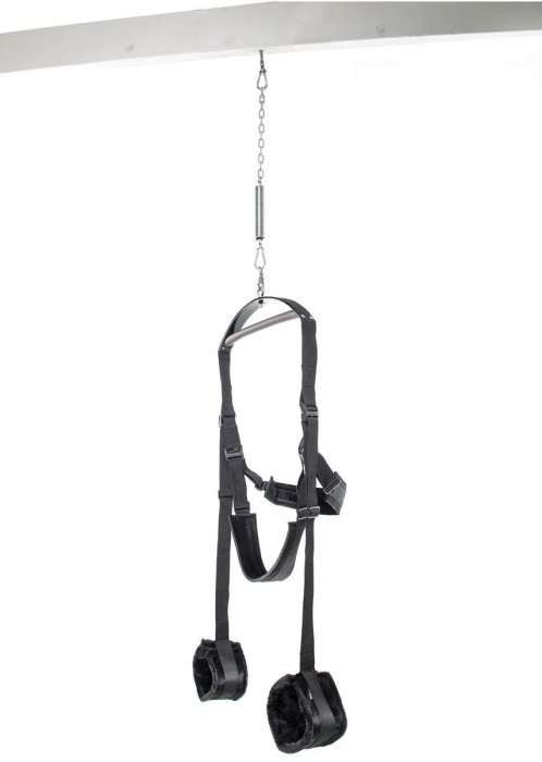 Чёрные секс-качели Spinning Fantasy Swing - Pipedream - купить с доставкой в Хабаровске