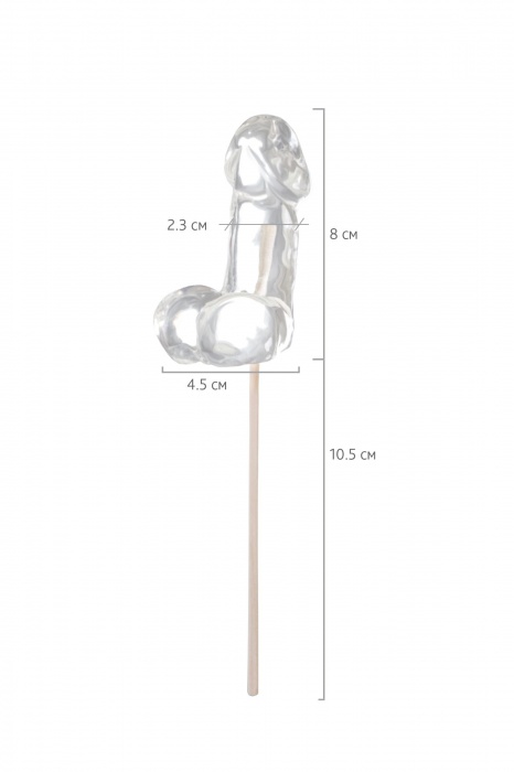 Прозрачный леденец в форме фаллоса со вкусом пина колады - Sosuчki - купить с доставкой в Хабаровске