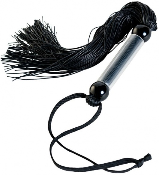 Черный мини-флоггер с резиновыми хвостами - 26 см. - ToyFa - купить с доставкой в Хабаровске